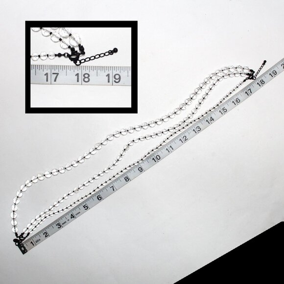 Older Express 3 Strand or Multi Layer Clear Facet Bead Lobster Clasp Necklace - Picture 4 of 9
